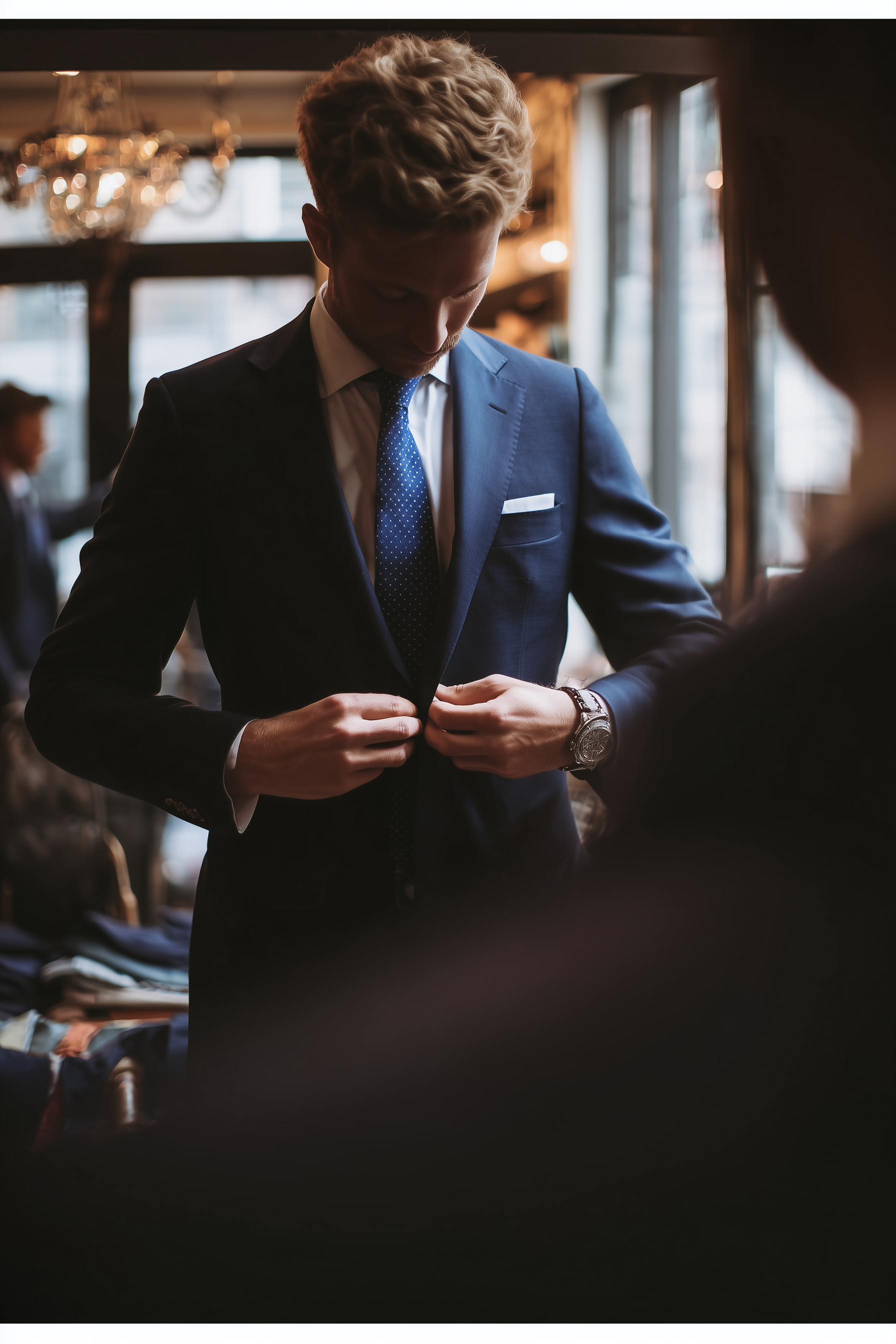 Suit fitting at Rydell Tailors
